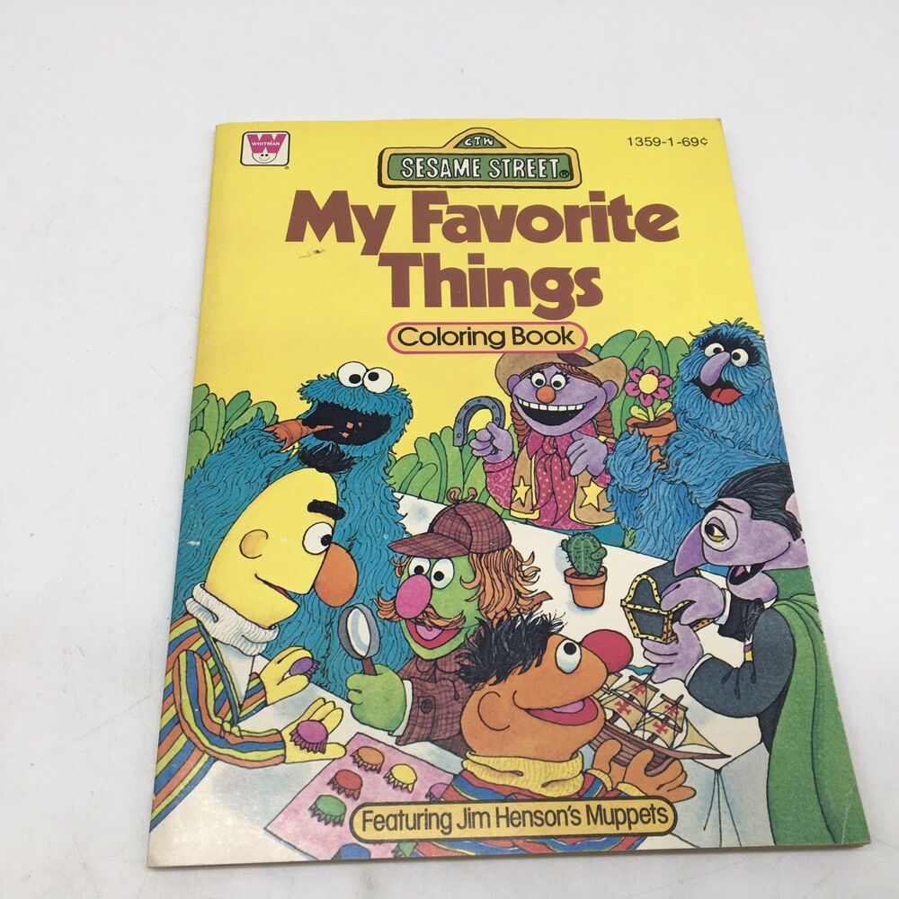 1979 Sesame Street My Favorite Things Coloring Book Swanson Whitman Uncolored